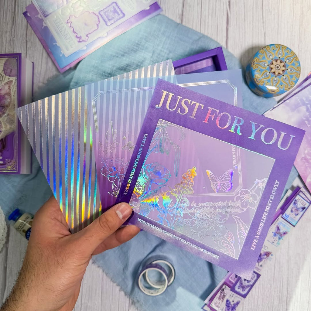 💜✨ صندوق الجورنال الشامل ✨💜  نسخة الفراشات البنفسجية 💜☂️