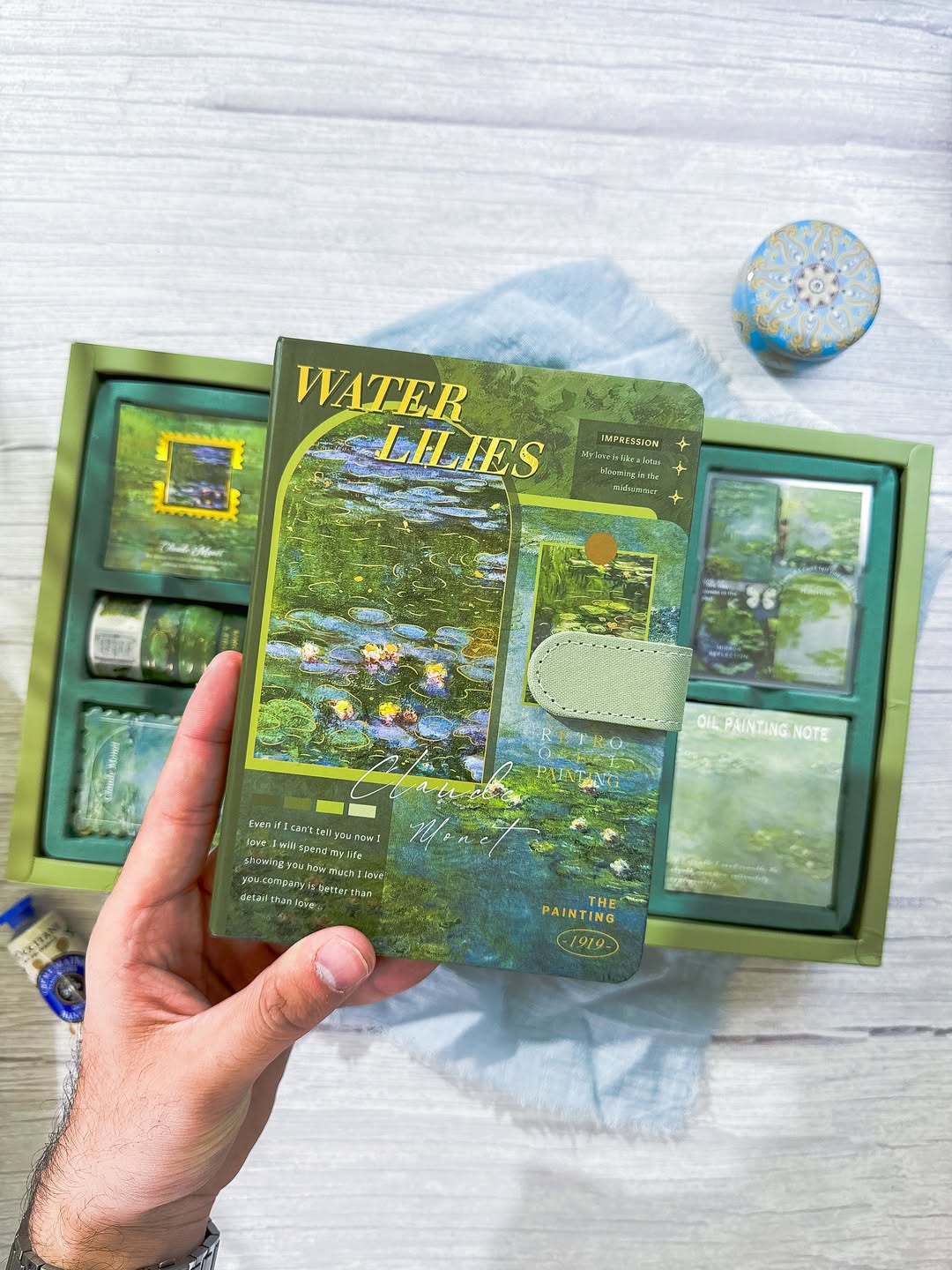 ✨💚 صندوق الجورنال الكبير 💚✨ لوحات مونيت الخضراء 🍃✨