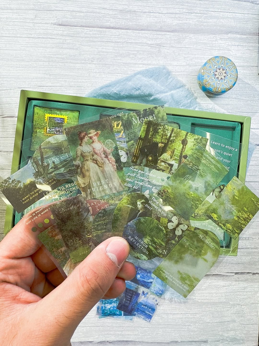 ✨💚 صندوق الجورنال الكبير 💚✨ لوحات مونيت الخضراء 🍃✨