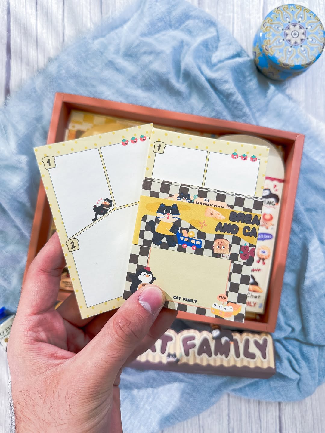 ⁨ ⁨ ✨🧡 صندوق الجورنال الشامل 🧡✨ نسخة عائلة القطط 🐈🐧