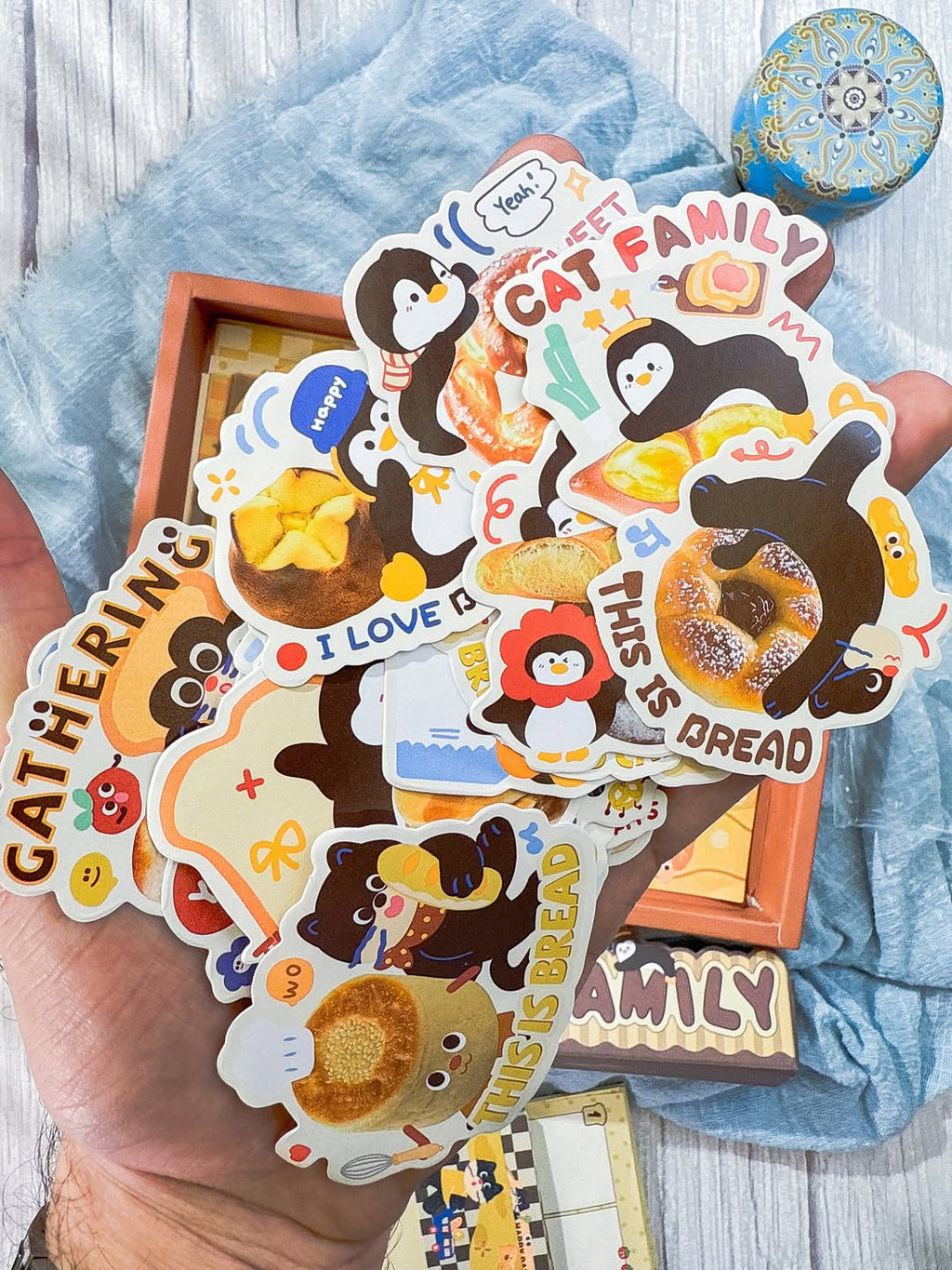 ⁨ ⁨ ✨🧡 صندوق الجورنال الشامل 🧡✨ نسخة عائلة القطط 🐈🐧