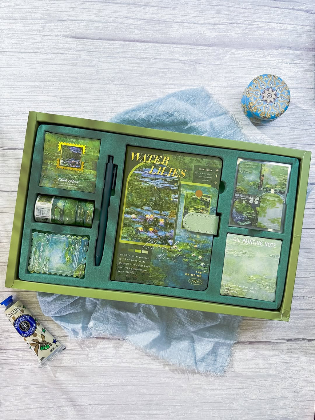 ✨💚 صندوق الجورنال الكبير 💚✨ لوحات مونيت الخضراء 🍃✨