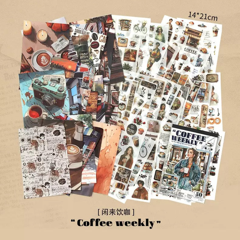 مجلة الملصقات الكبيرة COFFEE WEEKLY
